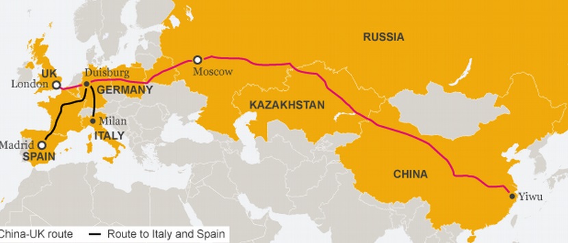 China-Europe rail freight, shipping to UK by freight train